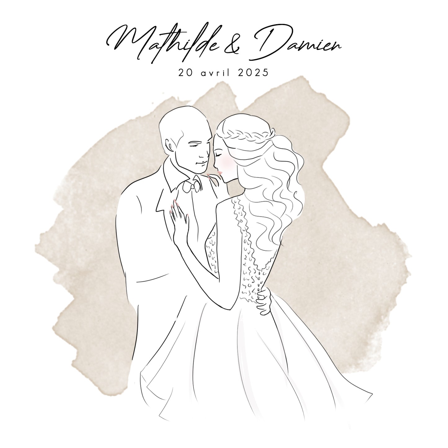 Faire-part mariage line art