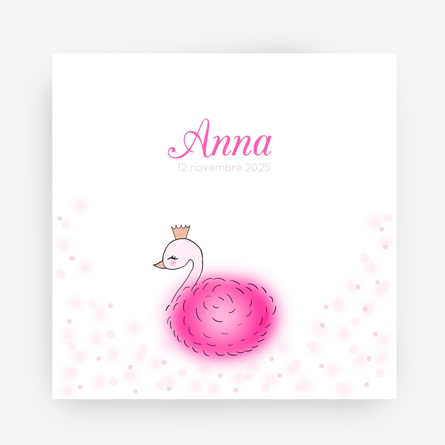 Faire-part de naissance Cygne – Personnalisable