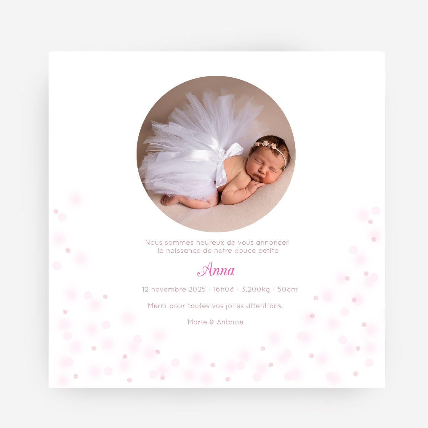 Faire-part de naissance Cygne – Personnalisable