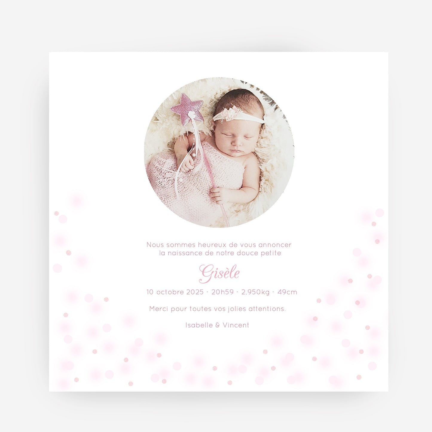 Faire-part de naissance Cygne – Personnalisable