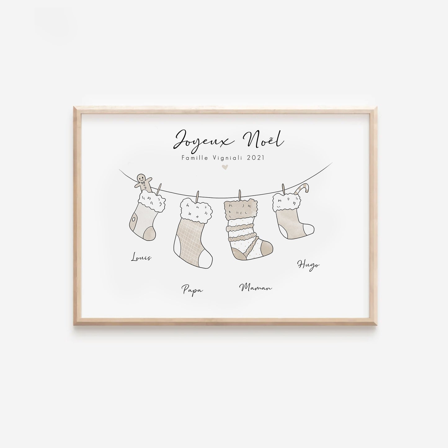 Affiche Chaussettes de Noël Famille