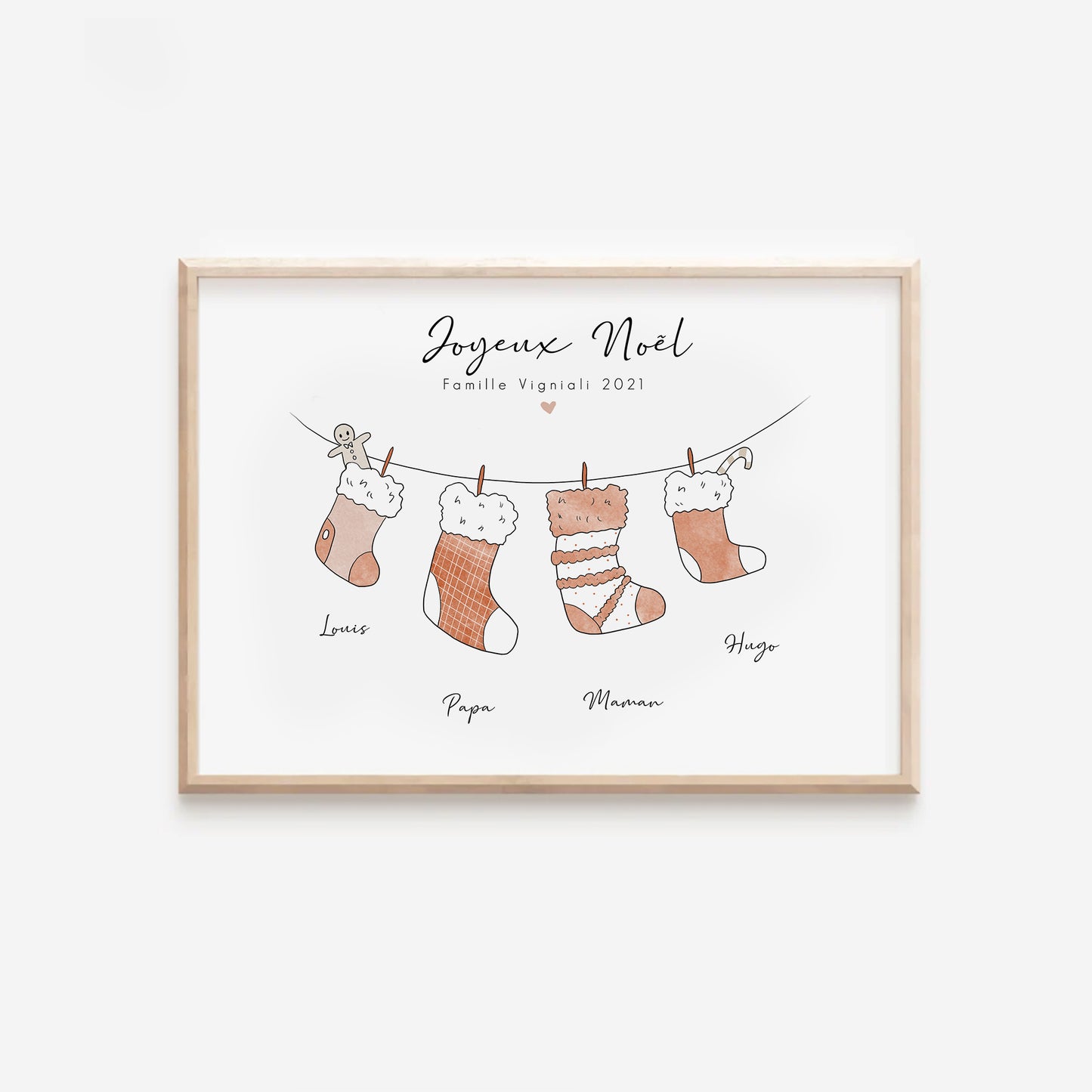 Affiche Chaussettes de Noël Famille
