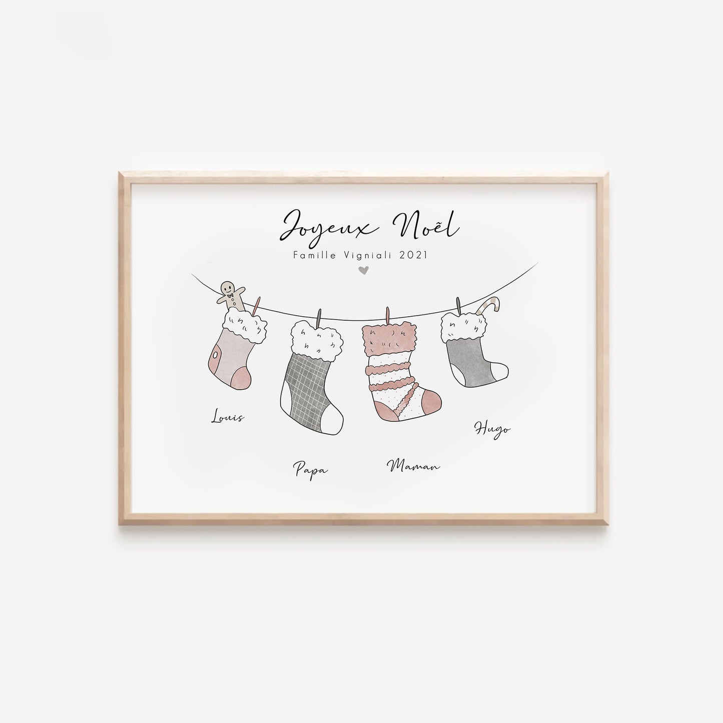 Affiche Chaussettes de Noël Famille