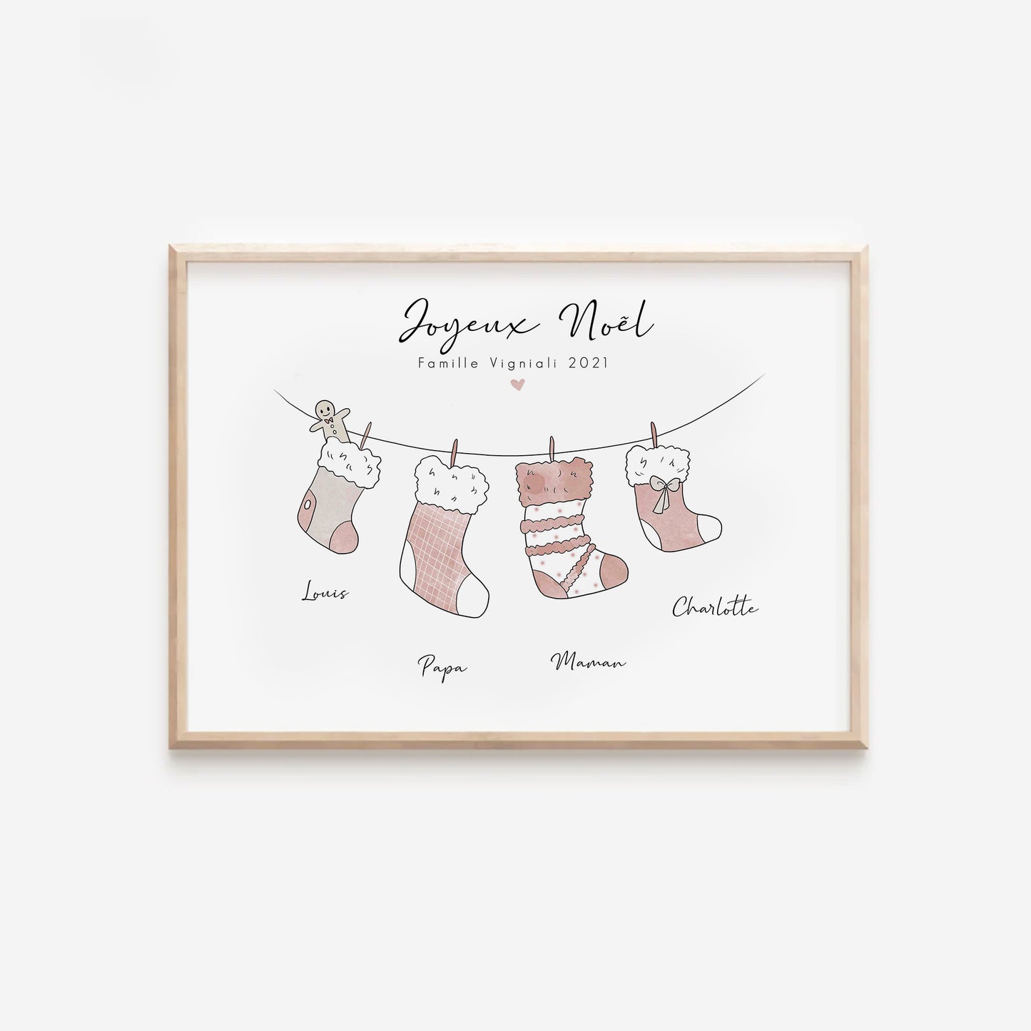 Affiche Chaussettes de Noël Famille