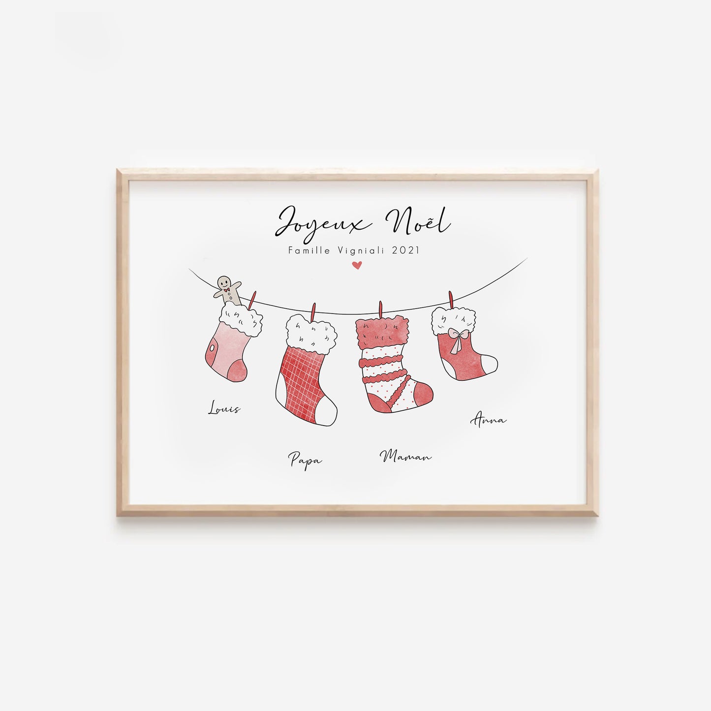 Affiche Chaussettes de Noël Famille