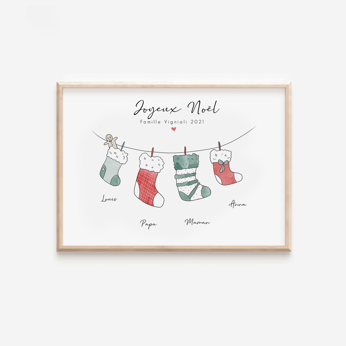Affiche Chaussettes de Noël Famille