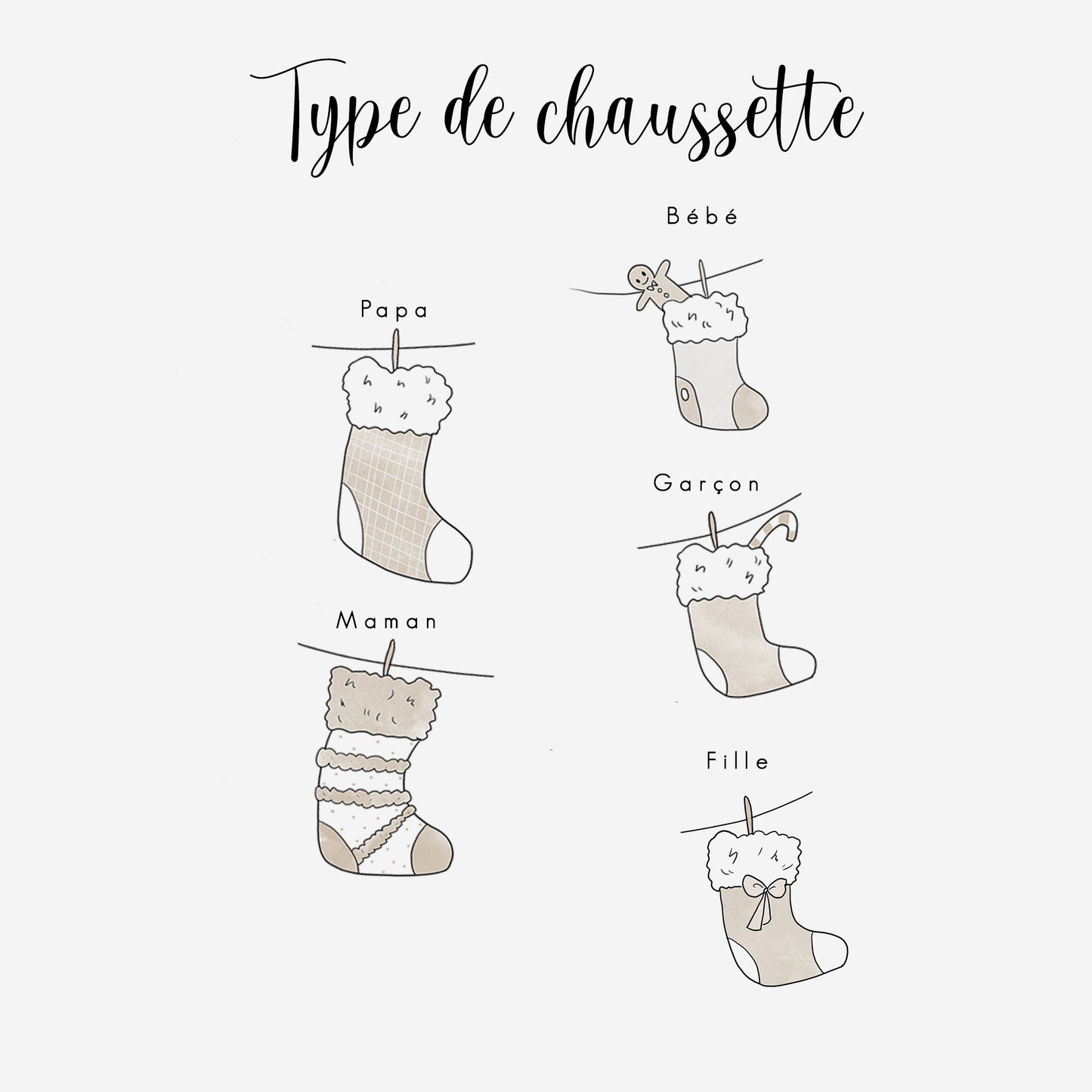 Affiche Chaussettes de Noël Famille