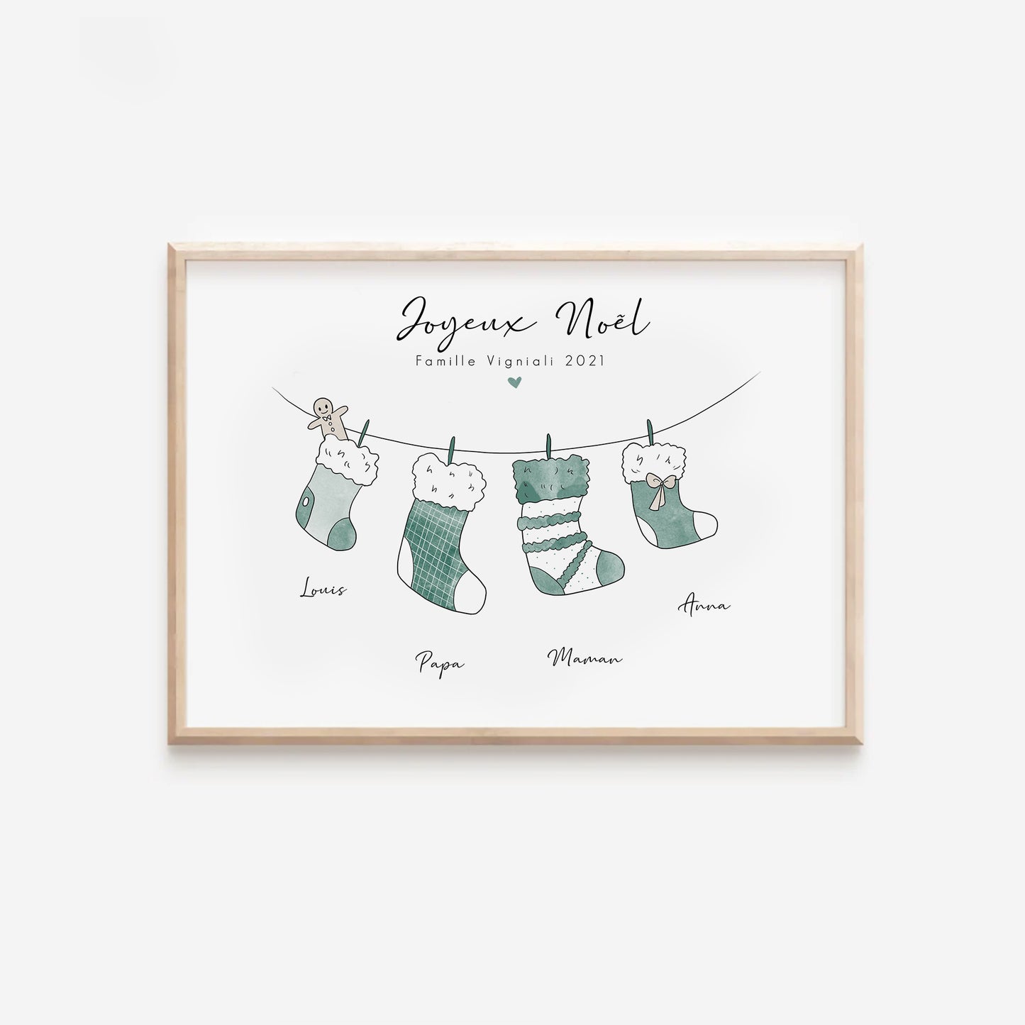 Affiche Chaussettes de Noël Famille