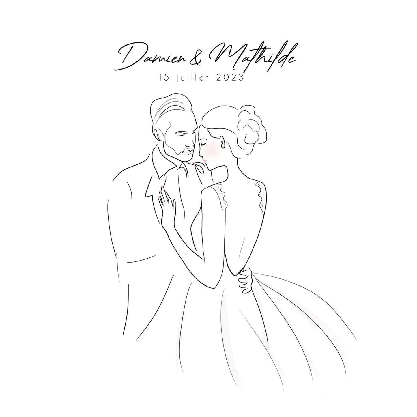 Faire-part mariage line art