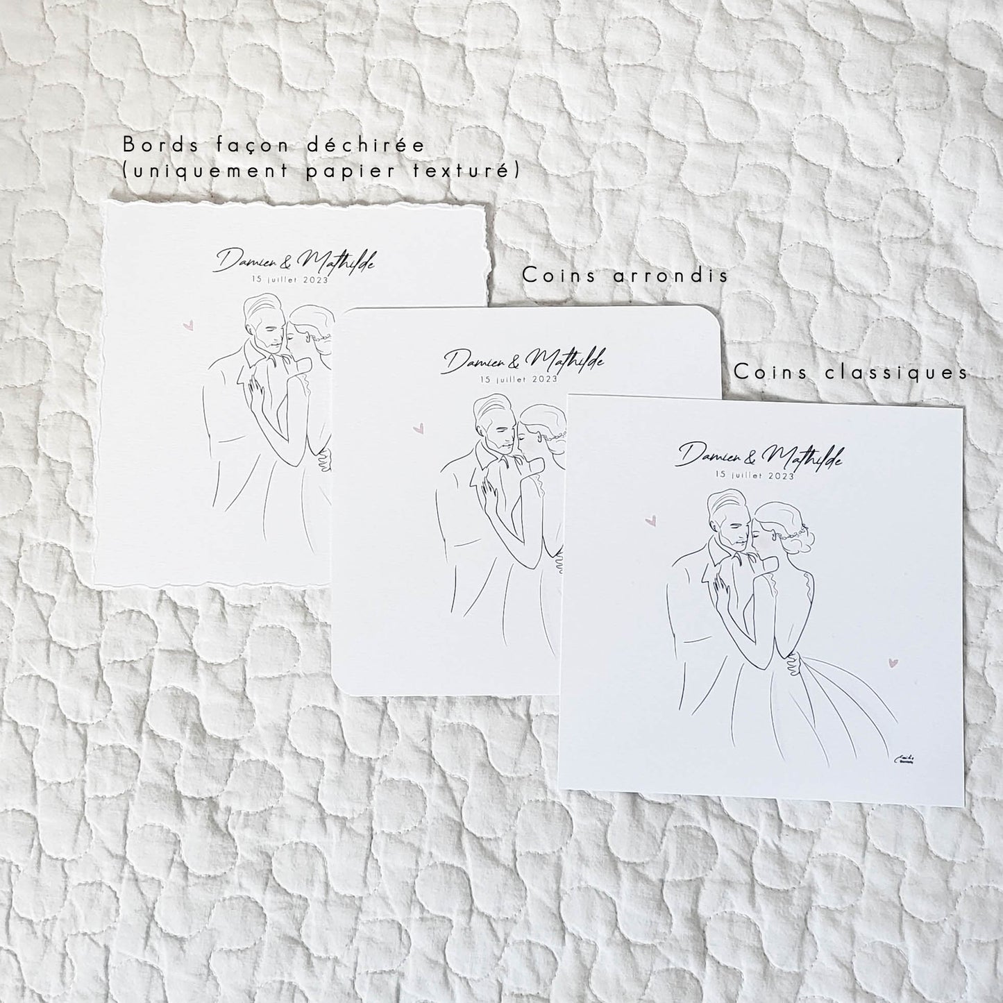 Faire-part mariage line art