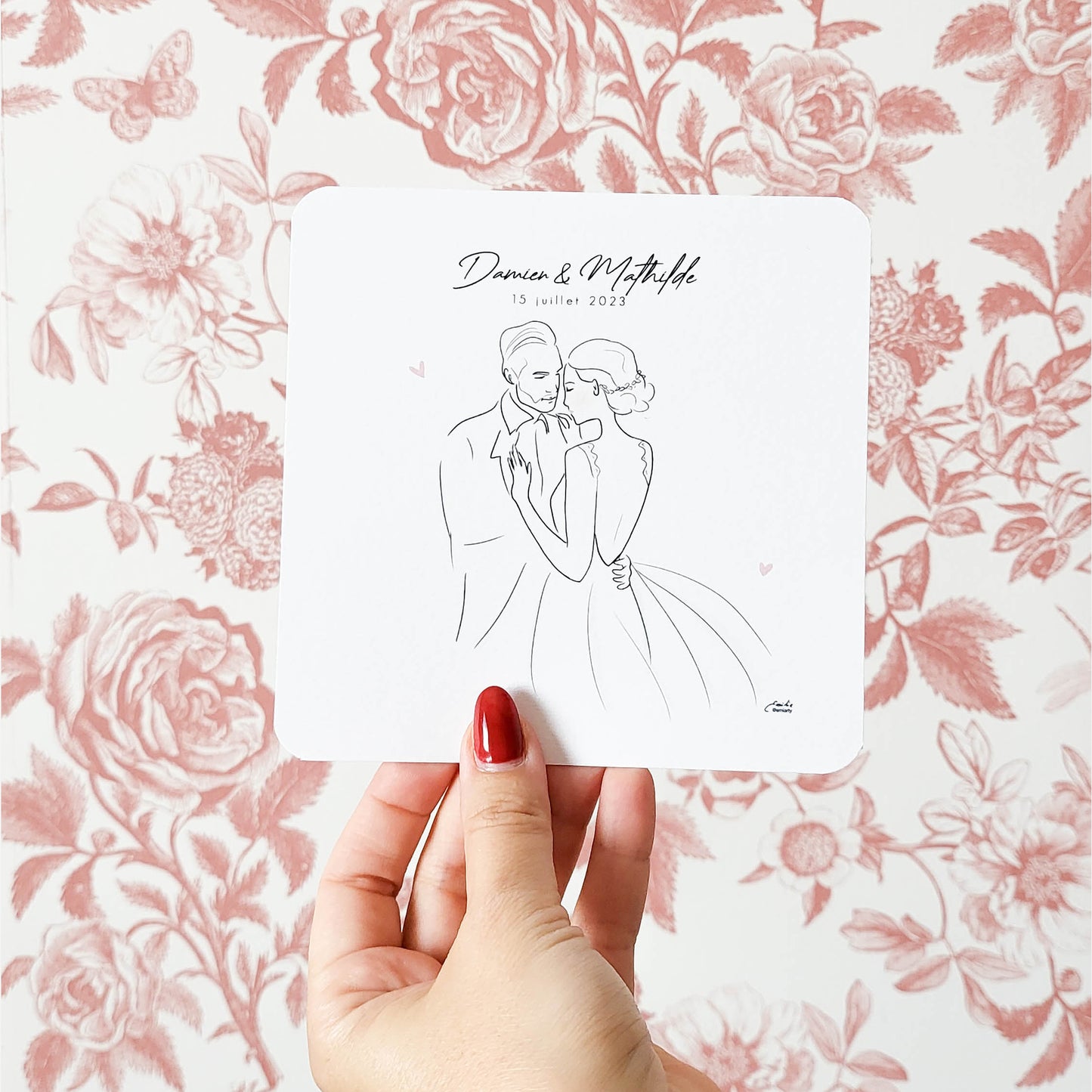 Faire-part mariage line art