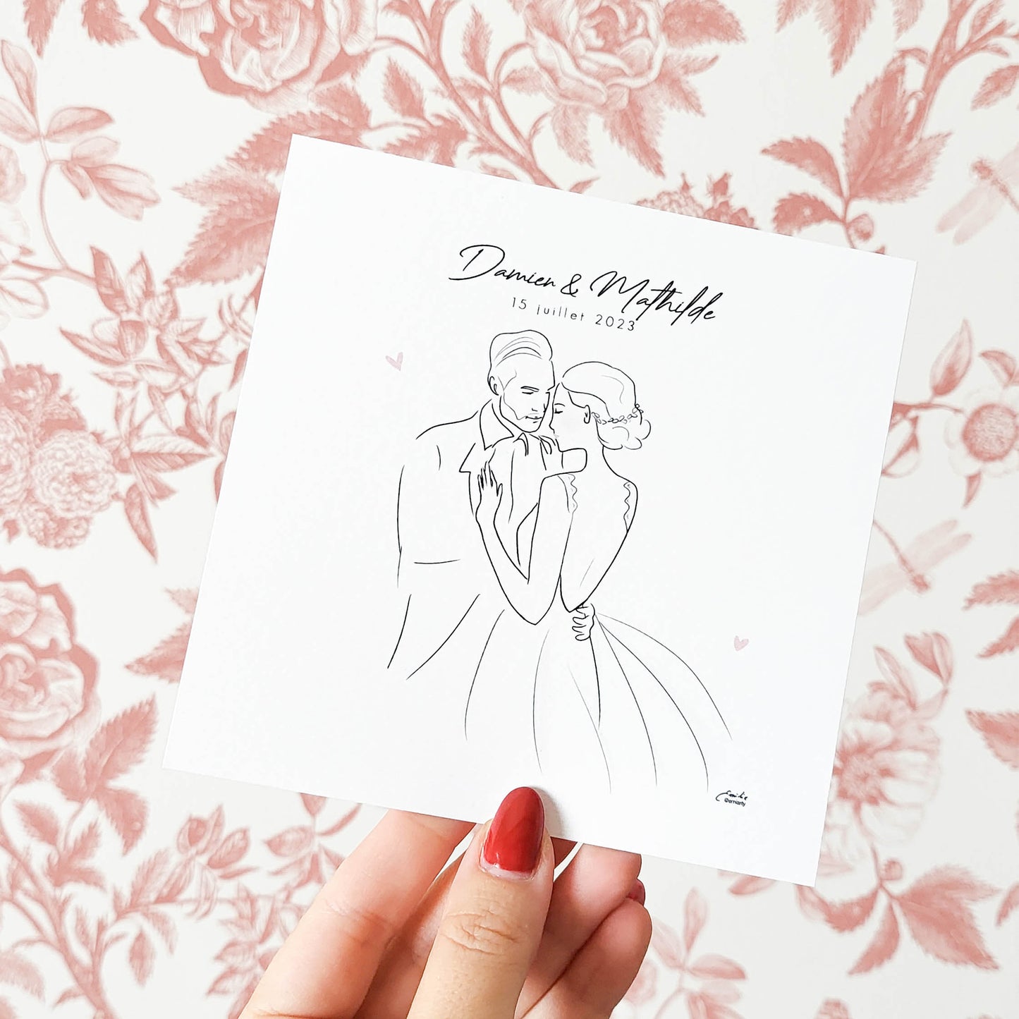 Faire-part mariage line art