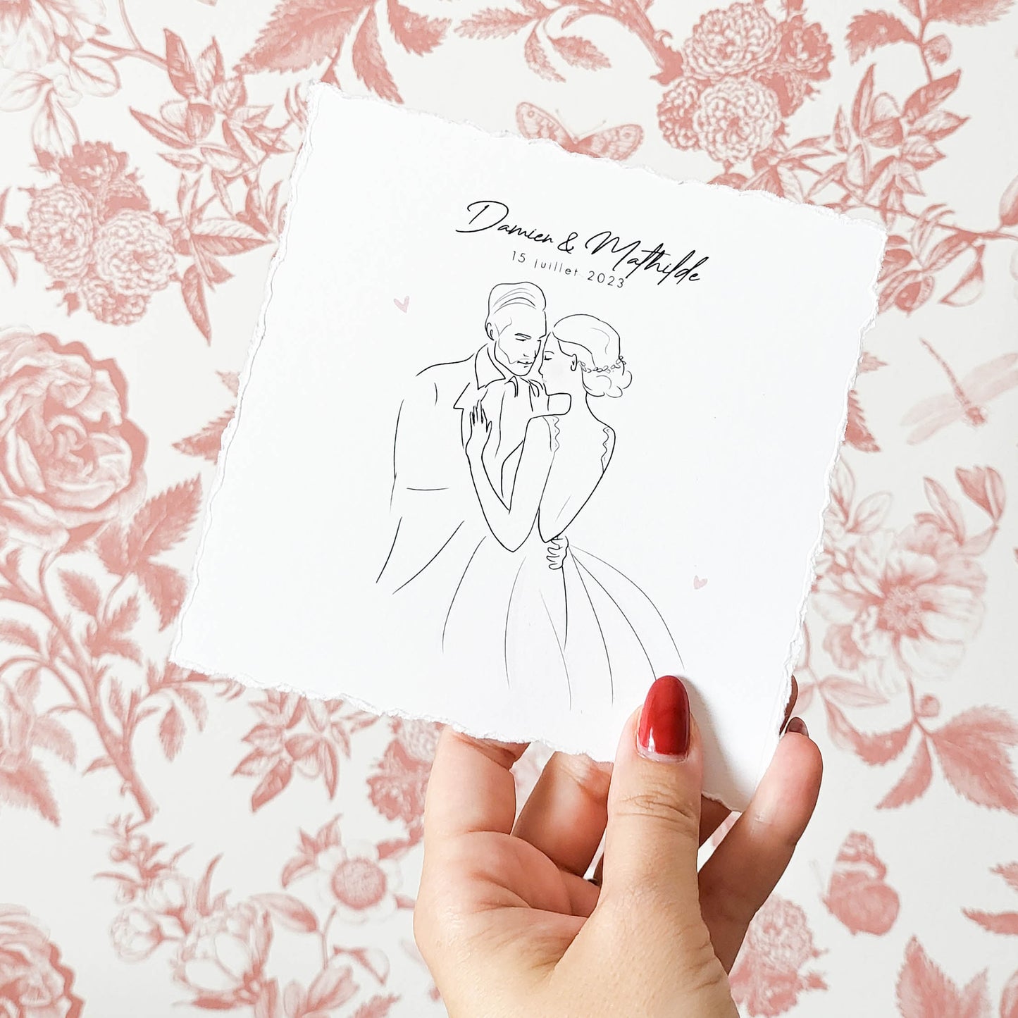 Faire-part mariage line art