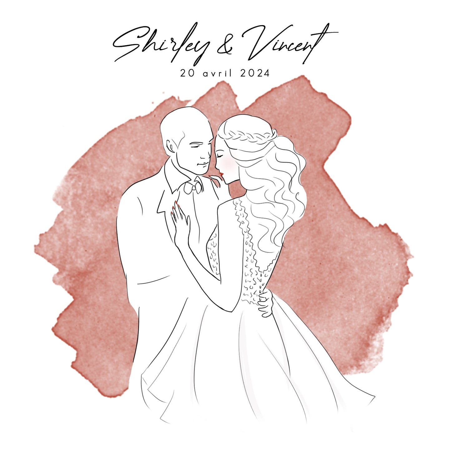 Faire-part mariage line art
