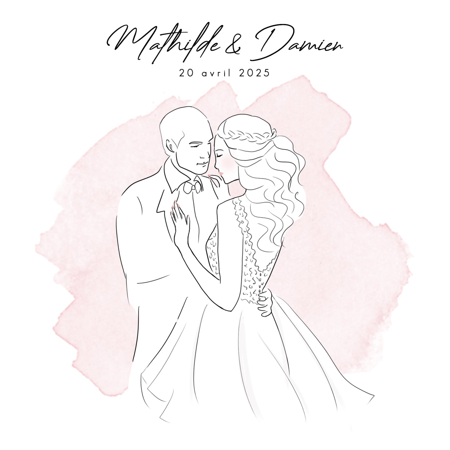 Faire-part mariage line art