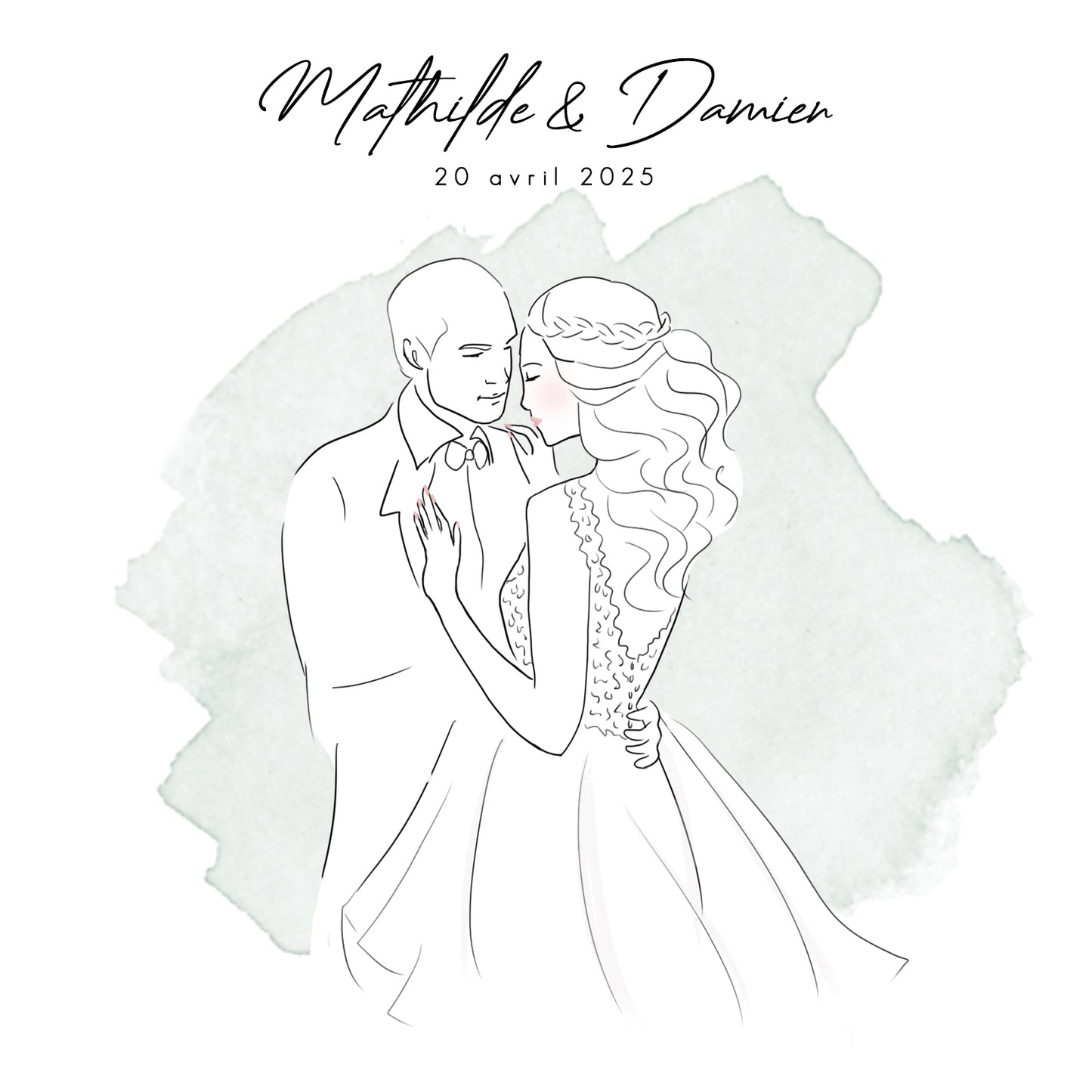 Faire-part mariage line art
