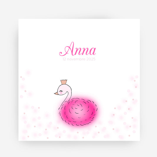 Faire-part de naissance Cygne – Personnalisable