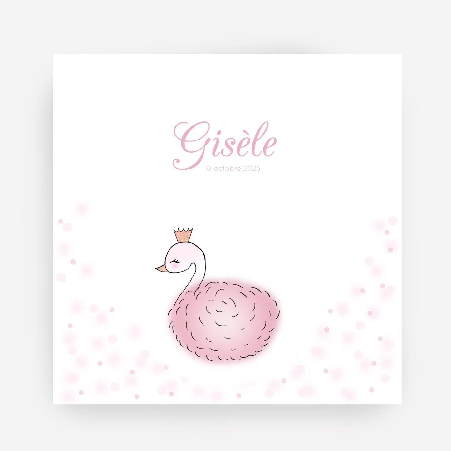 Faire-part de naissance Cygne – Personnalisable