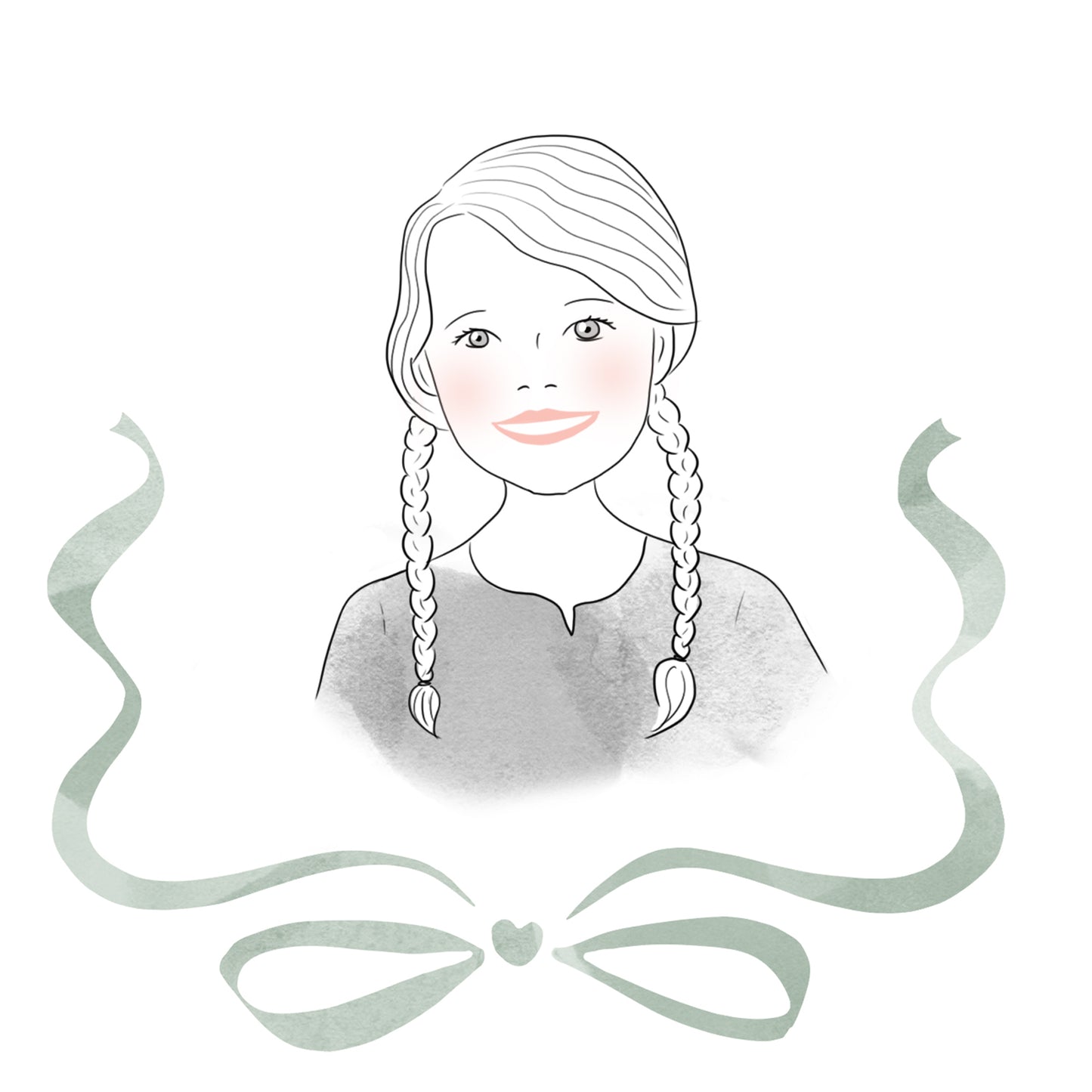 Portrait personnalisé marque-place Noël – Mini illustration 9x9 cm en noir et blanc – Décoration de table festive – Cadeau invité