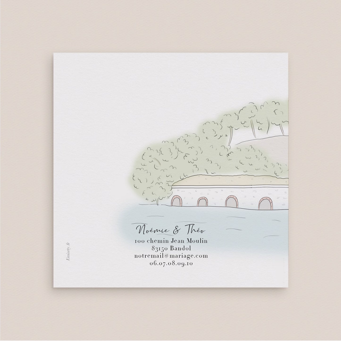 Faire-part mariage unique en dessin personnalisé  – Illustration Unique 4 pages