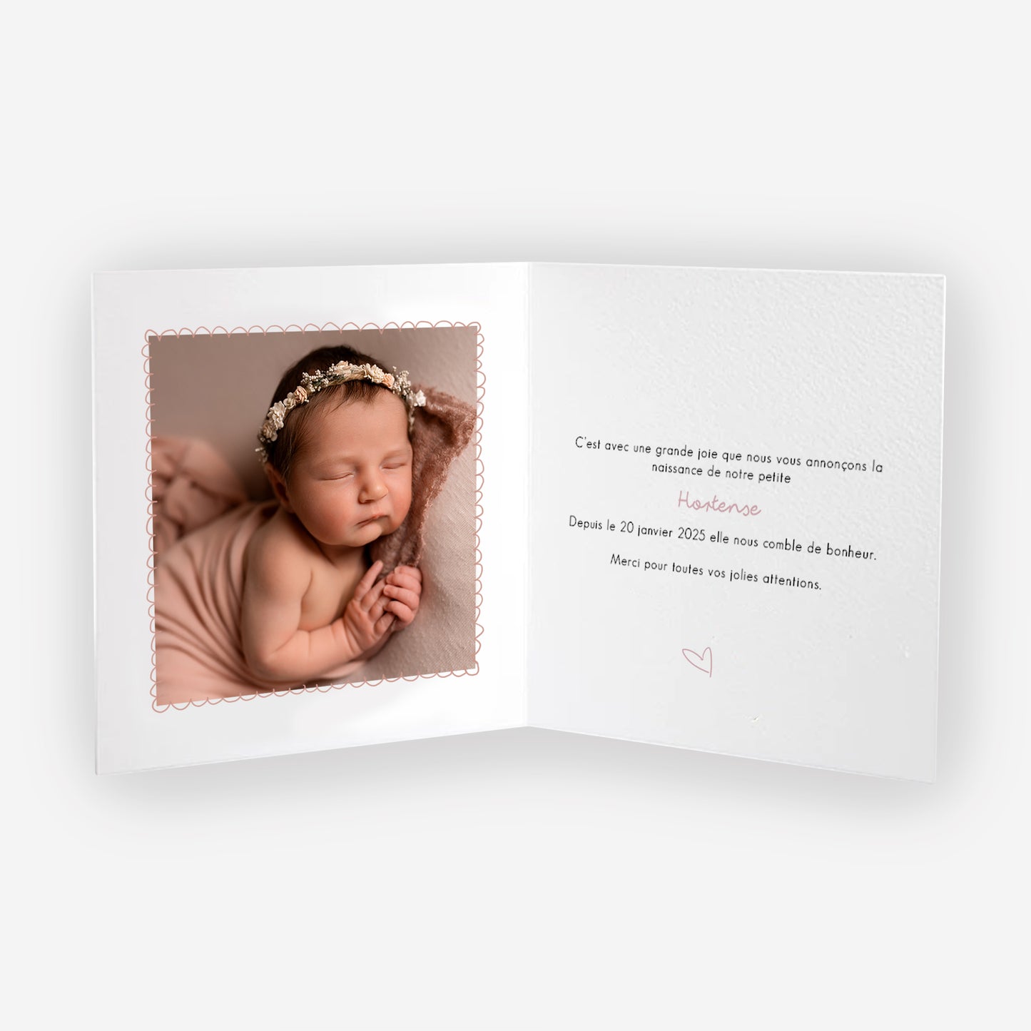 Faire-part personnalisé famille de dos 1 volet 4 pages