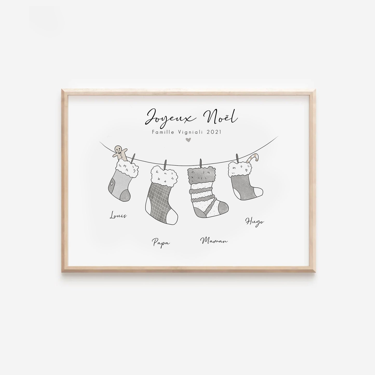 Affiche Chaussettes de Noël Famille