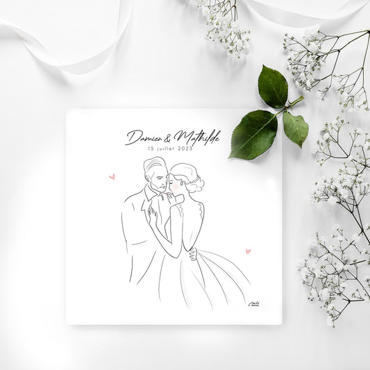 Faire-part mariage line art