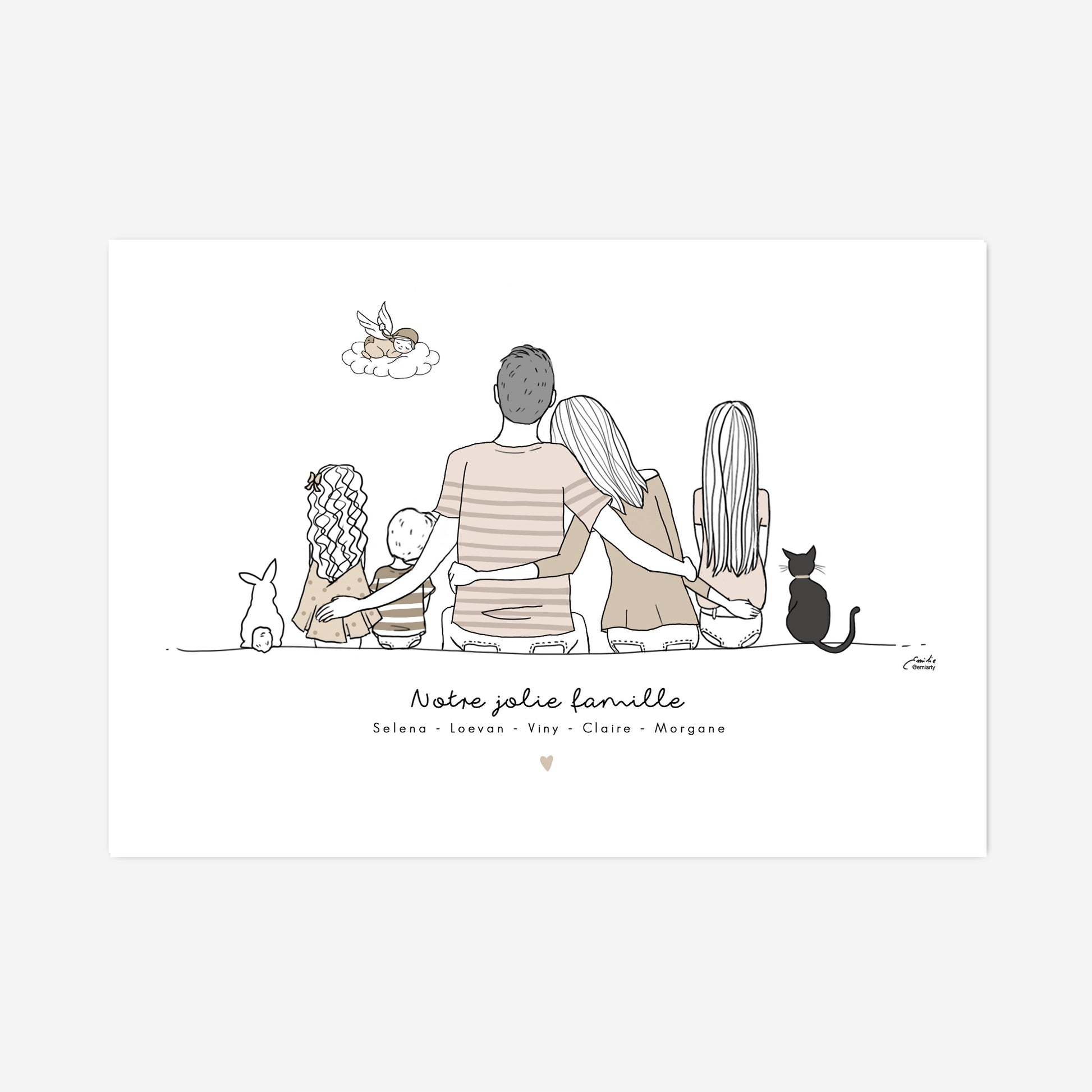 Affiche famille xxl tons de beige