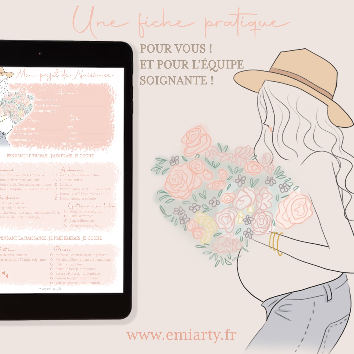 Projet / plan de naissance téléchargeable à imprimer