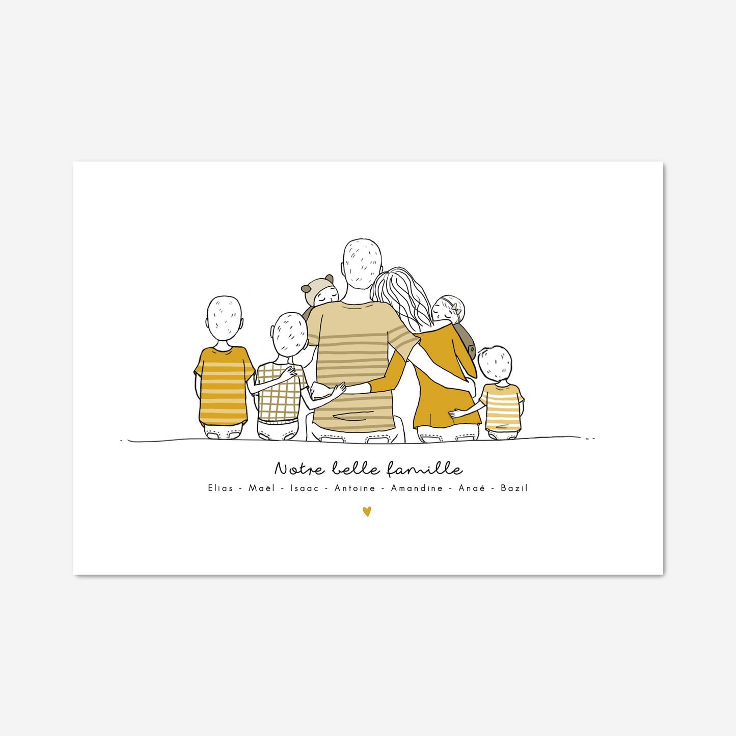 Affiche personnalisée famille de dos